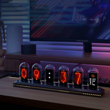 Retro Nixie Tube IPS Clock ba Cyberpunk Digital RGB Clock